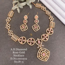 Shrijicreation Rose Gold Plated AD Stone Necklace Set