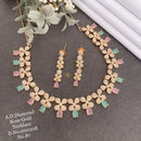 Shrijicreation Rose Gold Plated AD Stone Necklace Set