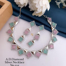 Shrijicreation Silver Plated AD Stone Necklace Set