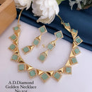 Shrijicreation Gold Plated AD Stone Necklace Set