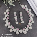 Shrijicreation Silver Plated AD Stone Necklace Set