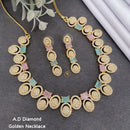 Shrijicreation Gold Plated AD Stone Necklace Set