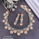 Shrijicreation Rose Gold Plated AD Stone Necklace Set
