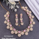 Shrijicreation Rose Gold Plated AD Stone Necklace Set