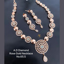 Shrijicreation Rose Gold Plated AD Stone Necklace Set