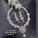 Shrijicreation Silver Plated AD Stone Necklace Set