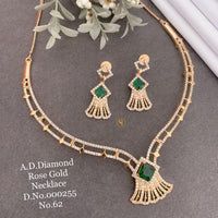 Shrijicreation Rose Gold Plated AD Stone Necklace Set
