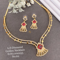 Shrijicreation Gold Plated AD Stone Necklace Set
