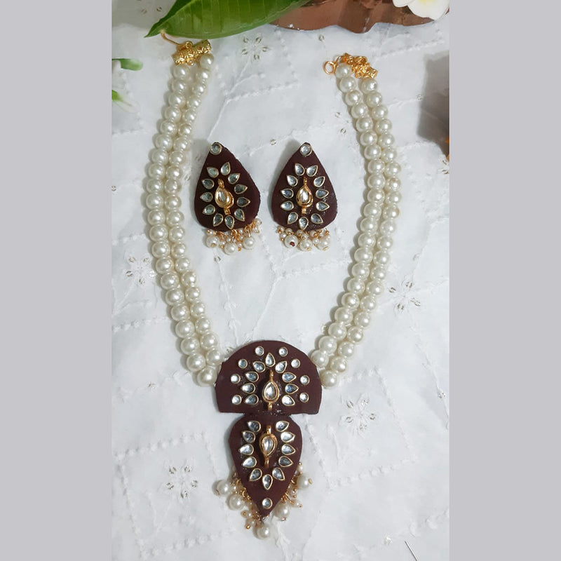 Shrijicreation Handmade Gold Plated Long Necklace Set