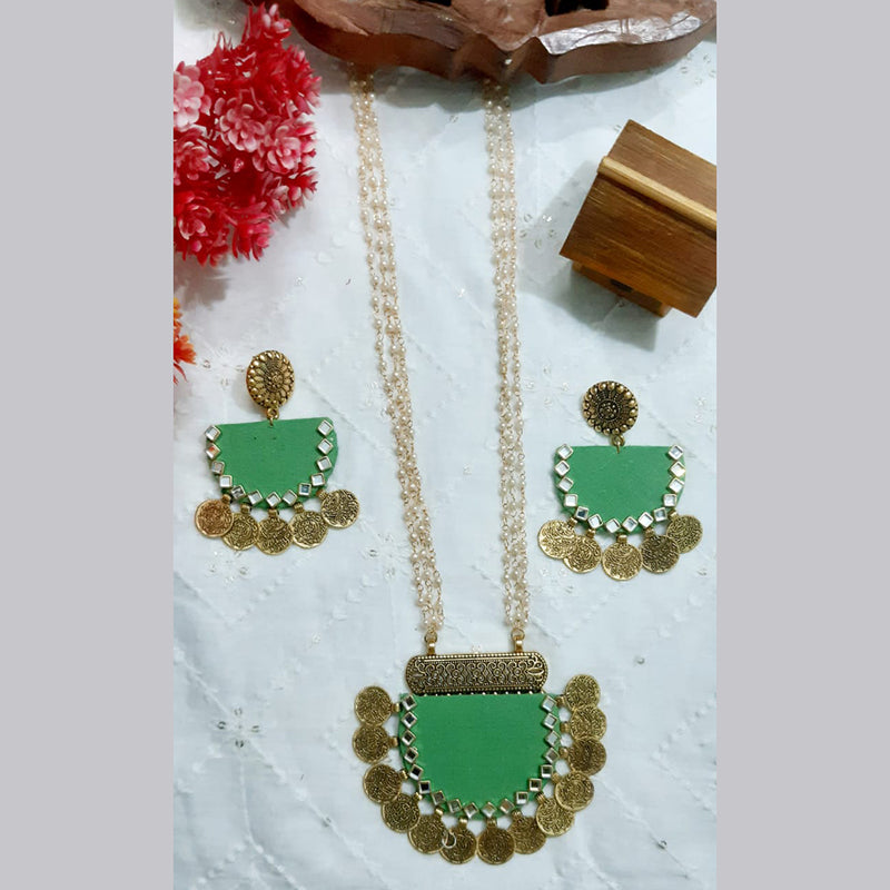 Shrijicreation Handmade Gold Plated Long Necklace Set