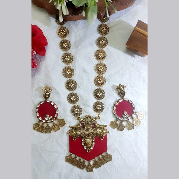 Shrijicreation Handmade Gold Plated Long Necklace Set