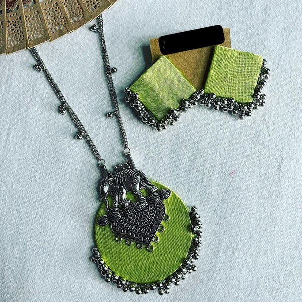 Shrijicreation Handmade Oxidised Palted Long Necklace Set
