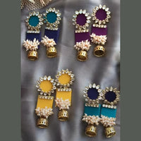 Shrijicreation Handmade Kundan And Pearl Dangler Earrings (1 piece Only)