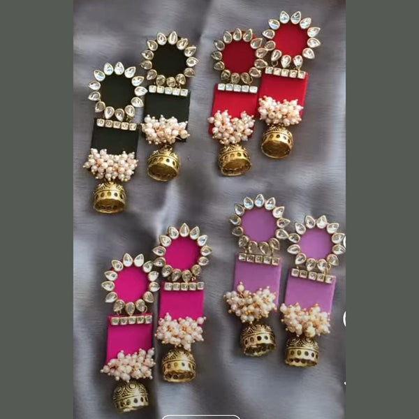 Shrijicreation Handmade Kundan And Pearl Dangler Earrings (1 piece Only)