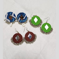 Shrijicreation Oxidised Plated Handmade Mirror Ghungroo Dangler Earrings (1 Piece Onl)