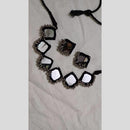 Shrijicreation Oxidised Plated Handmade Ghungroo Mirror Necklace Set