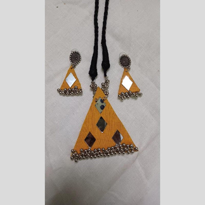 Shrijicreation Oxidised Plated Handmade Ghungroo Mirror Necklace Set