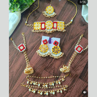 Shrijicreation Mirror & Pearl Bridal Jewellery Set – Handmade Coastal Elegance for Haldi & Wedding Functions