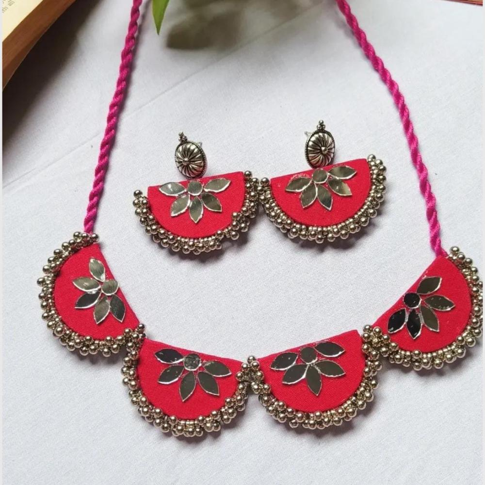 Shrijicreation Traditional Handmade Mirror Work Necklace Set