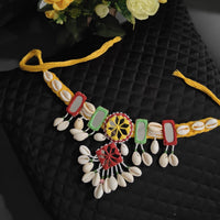 Shrijicreation Designer Mirror And Pearl Shell Necklace Set