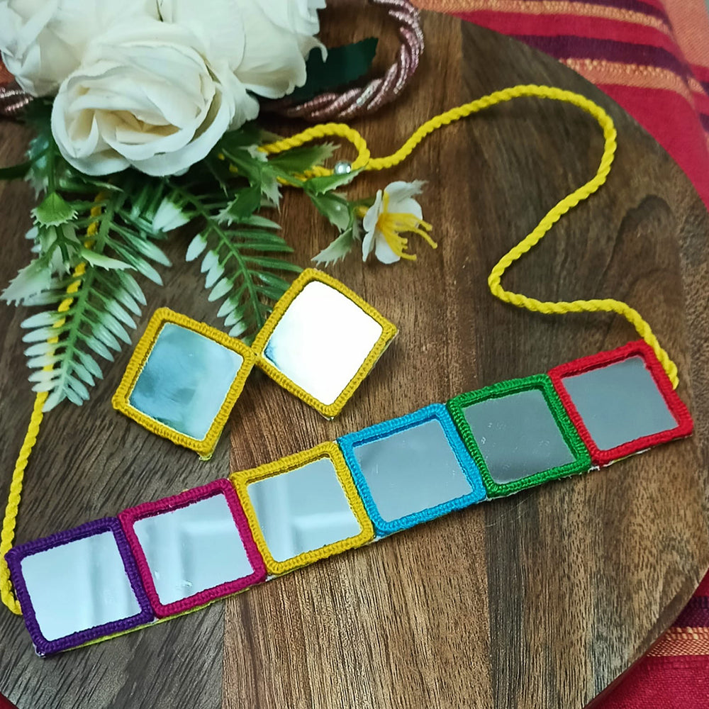 Shrijicreation Boho Reflections Mirror Choker Necklace Set