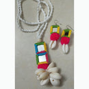 Shrijicreation Sea Sparkle Mirror Work And Shell Long Necklace Set