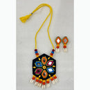 Shrijicreation Sea Sparkle Mirror Work And Shell Necklace Set
