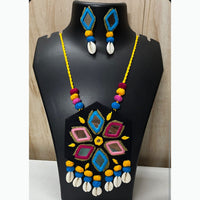 Shrijicreation Sea Sparkle Mirror Work And Shell Necklace Set