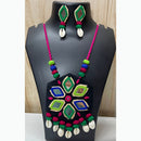 Shrijicreation Sea Sparkle Mirror Work And Shell Necklace Set