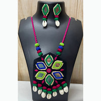 Shrijicreation Sea Sparkle Mirror Work And Shell Necklace Set