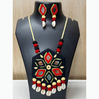 Shrijicreation Sea Sparkle Mirror Work And Shell Necklace Set
