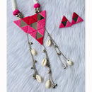 Shrijicreation Vintage Inspired Oxidised Mirror And Ghungroo Shell Necklace Set