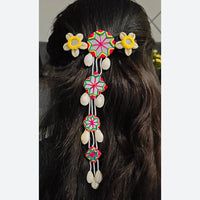 Shrijicreation Colorful Thread Mirror And Shell Handmade Hair Accessories