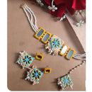 Shrijicreation Mirror Work And Pearl Handcrafted Choker Necklace Set