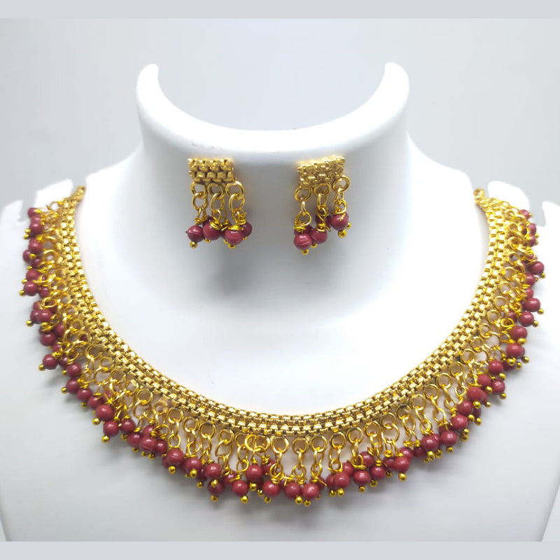Palak Art Gold Plated Beads Necklace Set