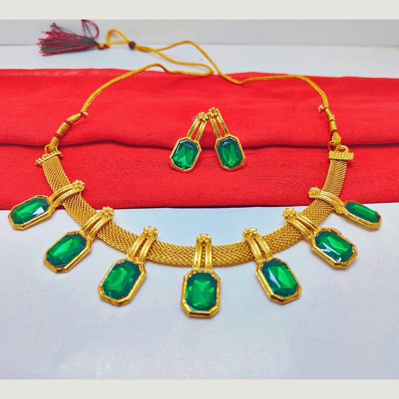 Palak Art Gold Plated Kundan Stone Necklace Set