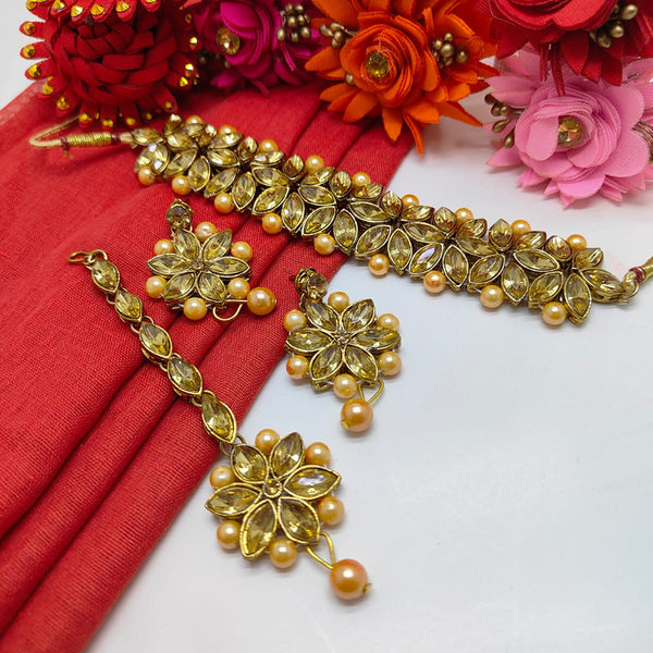 Palak Art Gold Plated Choker Necklace Set
