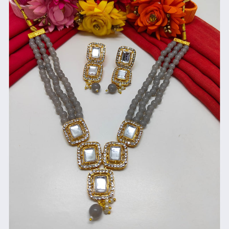 Palak Art Gold Plated Kundan Stone Necklace Set