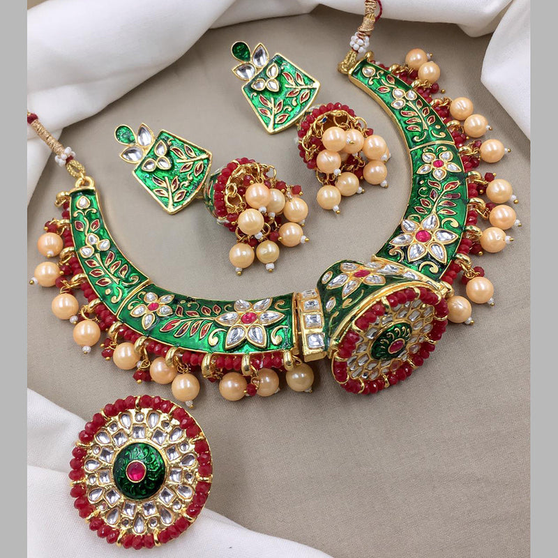 Palak Art Gold Plated Meenakari Necklace Set