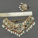 Palak Art Gold Plated Crystal Stone Choker Necklace Set