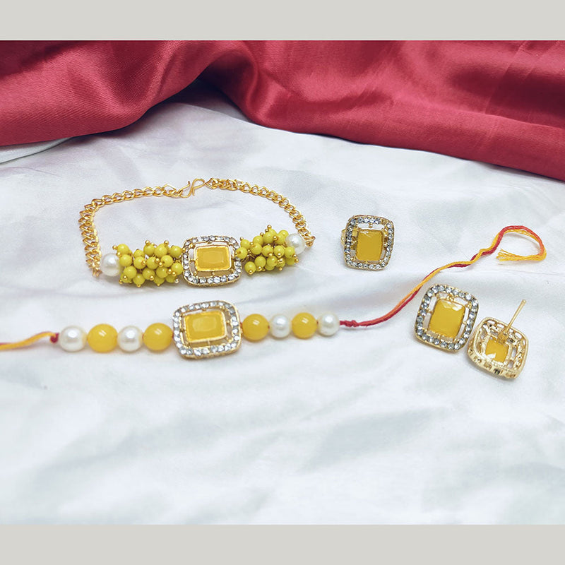 Palak Art Gold Plated Austrian Stone Combo Set