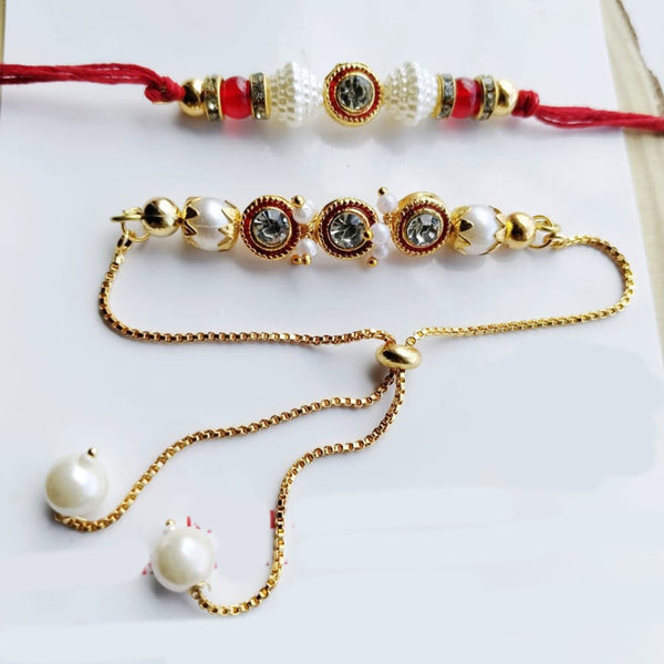 Palak Art Gold Plated Rakhi Combo