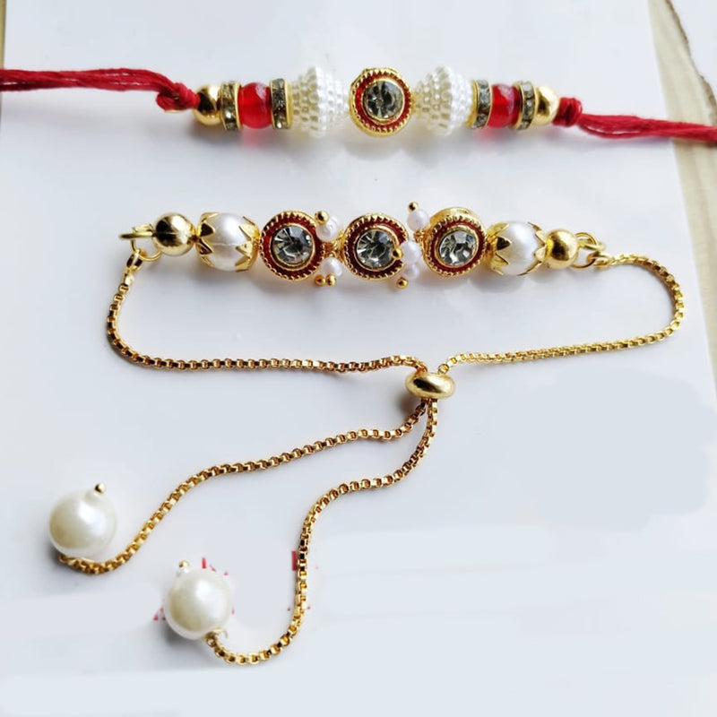 Palak Art Gold Plated Rakhi Combo