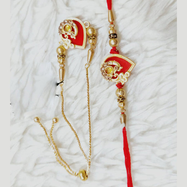 Palak Art Gold Plated Rakhi Combo