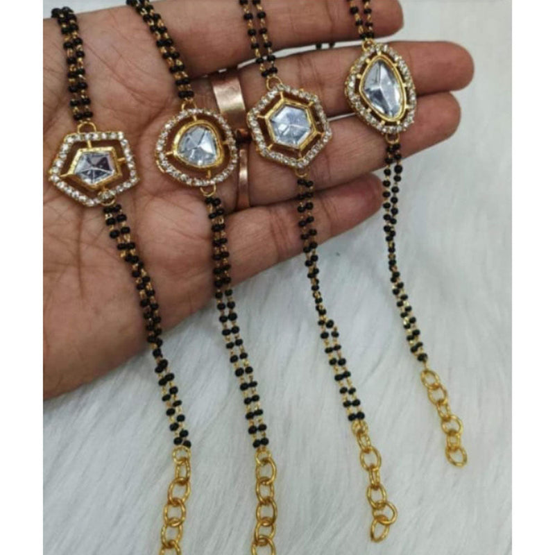 Palak Art Gold Plated Crystal Stone Mangalsutra Bracelet (Assorted Design)