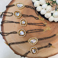 Palak Art Gold Plated Crystal Stone Mangalsutra Bracelet (Assorted Design)