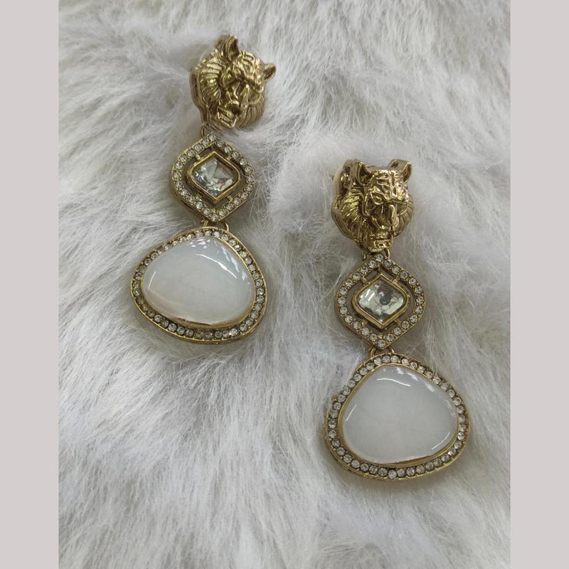 Palak Art Gold Plated Austrian Stone Dangler Earrings