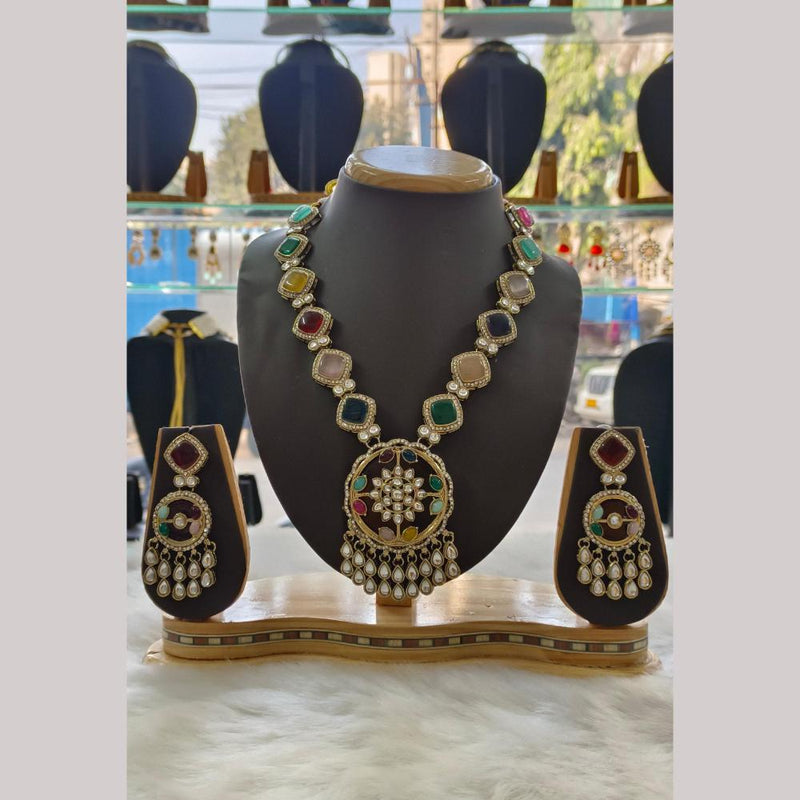 Palak Art Gold Plated  Kundan Stone Necklace Set