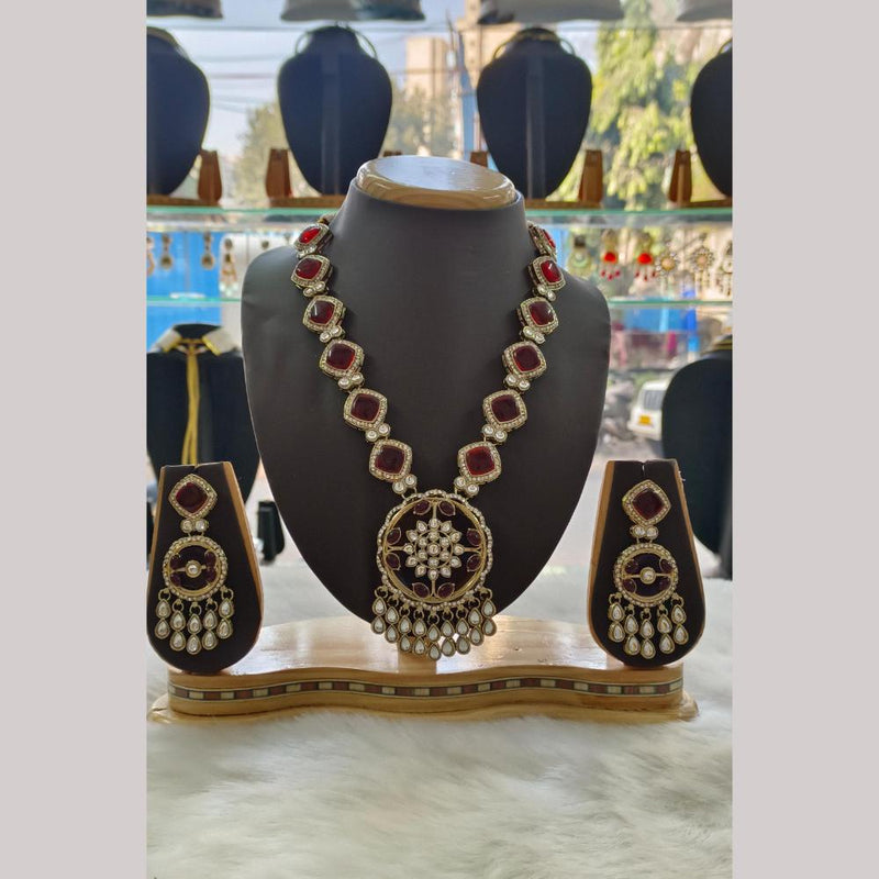 Palak Art Gold Plated  Kundan Stone Necklace Set