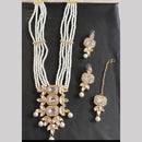 Palak Art  Gold Plated Crystal Stone And Pearl Necklace Set